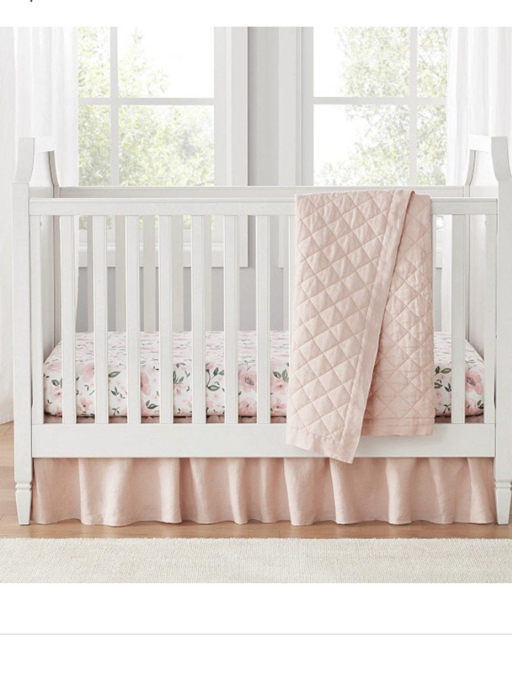 Pottery Barn Kids Meredith Allover Floral Organic Cotton Fitted Crib Sheet